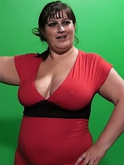 Guy films and fucks a cute BBW hottie and then his wife comes into the studio